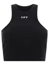Off-white Off White "off Stamp" Ribbed Tank Top In Black