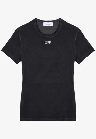 Off-white Off White Off Stamp Rib Basic Tee Black White