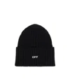 Off-white Off Stamp Wool Beanie In Black