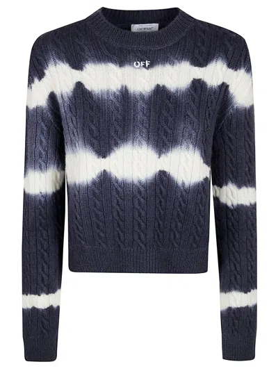 Off-white Off Tiedye Cable Crop In Blue