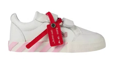 Pre-owned Off-white Off Vulcanised Sneakers (kids)in White/pink In Multi