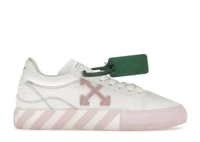 Pre-owned Off-white Off Vulcanized Canvas Low (women's) Sneakers In White/pink