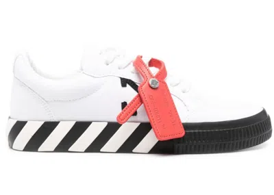 Pre-owned Off-white Off Vulcanized Low Canvas Ice (women's) Sneakers In White/black
