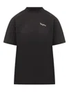 Off-white Black T-shirt With Embroidered Floral Mini Logo