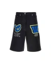 Off-white Off White Black Denim Bermuda Shorts In Black