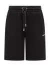 Off-white Logo Detailed Drawstring Shorts In Black