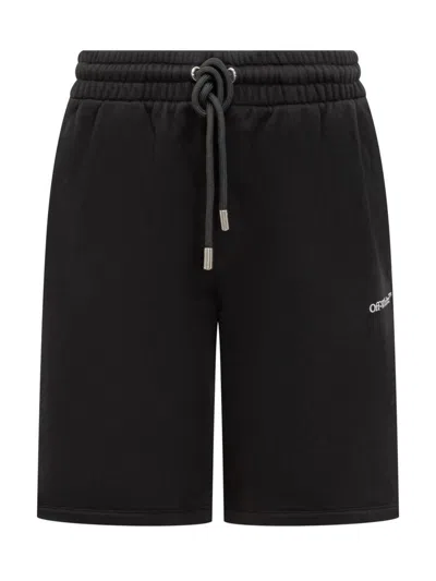 Off-white Scribble-print Track Shorts In Black
