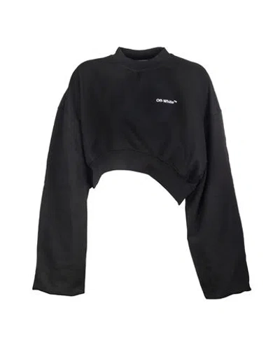 Off-white Off White Black Cropped Sweatshirt Woman Sweatshirt Black Size M Hemp