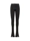Off-white Black Leggings With Logo And Front Slits In Black