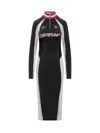 Off-white Black Midi Dress With Zip And Logo In Black
