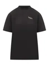 Off-white Black T-shirt With Embroidered Floral Mini Logo In Black