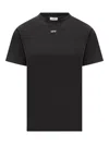 Off-white Black T-shirt With Embroidered Lettering In Black