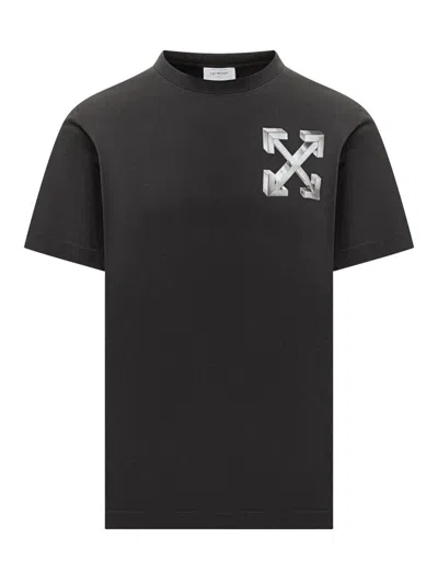 Off-white Black T-shirt With Metallic Arrows Logo