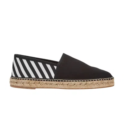 Pre-owned Off-white Canvas Espadrilles 'black White Stripes' | Men's Size 44