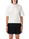 Off-white Embroidered Flowers Boxy Logo Tee In White