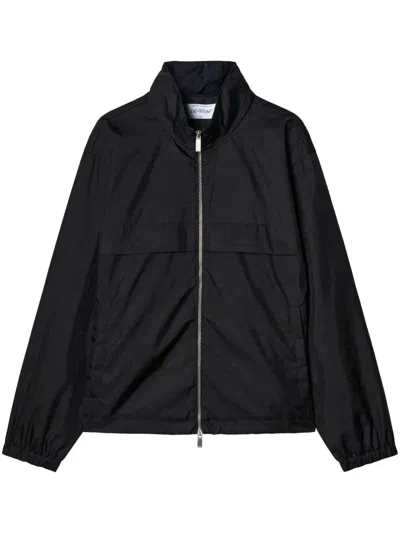 Off-white Off White Full Zip Windbreaker Jacket In Black