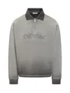 Off-white Gray Sweatshirt With Logo And Zipv Collar In Gray