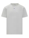Off-white Gray T-shirt With Blue Embroidery In Gray