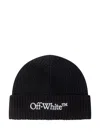 Off-white Off White Bookish Wool Beanie In Black