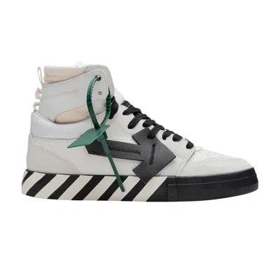 Pre-owned Off-white High Top Vulcanized 'white Black' | Men's Size 42