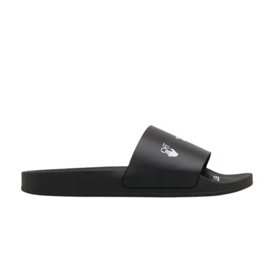 Pre-owned Off-white Logo Print Slide 'drowning Man - Black' | Men's Size 38