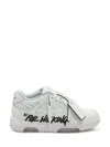 Off-white Low Leather Sneakers With Inscription In White