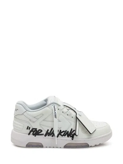 Off-white Low Leather Sneakers With Inscription