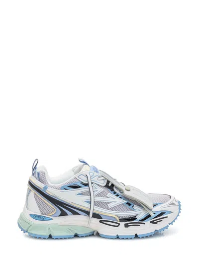 Off-white Odsy-1000 Sneakers In White And Light Blue Mesh In Gray
