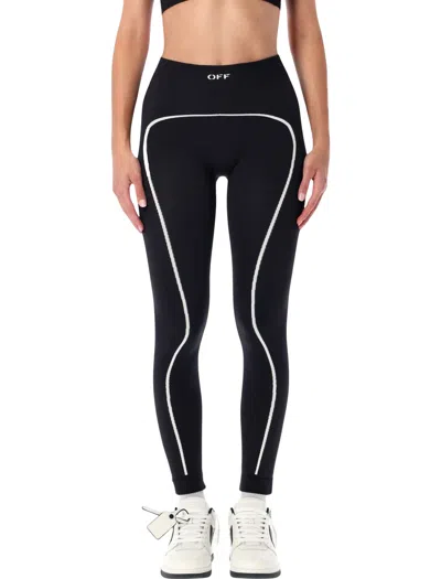 Off-white Off Stamp Seamless High-rise Leggings In Black