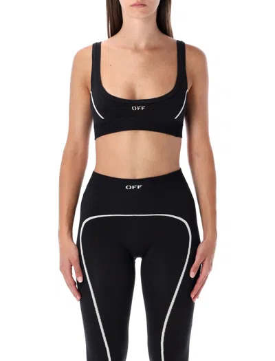 Off-white Off Stamp Seamless Logo Bra In Black