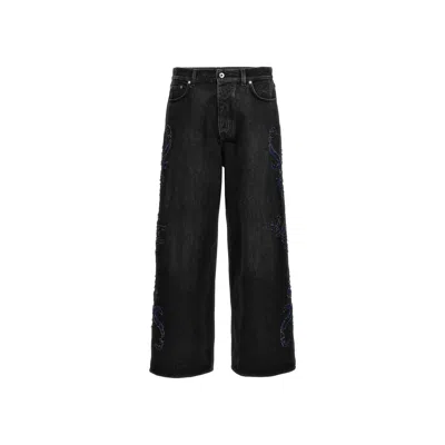 Off-white Off White Off White Off White Denim Flared Jeans In Black
