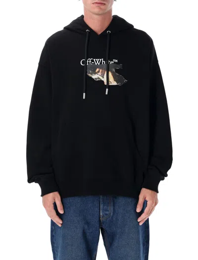 Off-white Graphic Print Hooded Sweatshirt In Black