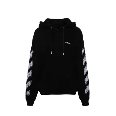 Off-white Off White Off White Pixel Diag Skate Hooded Sweatshirt In Black