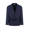 Off-white Wool Single-breasted Blazer In Blue