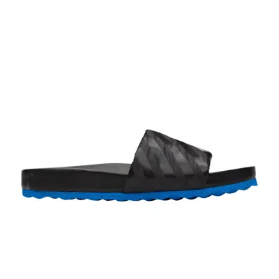 Pre-owned Off-white Sliders 'diagonal Stripes - Black Blue' | Men's Size 39
