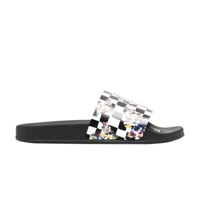 Pre-owned Off-white Sliders 'floral Checkerboard' | Black | Men's Size 36