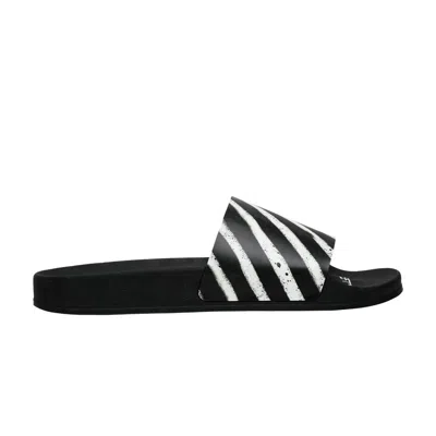 Pre-owned Off-white Sliders 'graffiti - Black White' 2020 | Men's Size 41