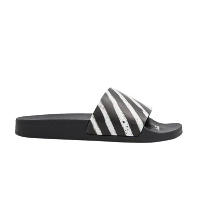 Pre-owned Off-white Sliders 'graffiti - Black White' | Men's Size 40