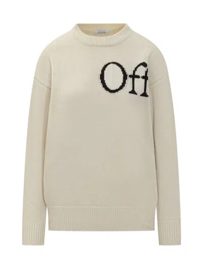 Off-white Sweater With Inlaid Logo