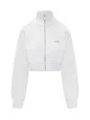 Off-white White Crop Sweatshirt With Logo And Arrow Print In White