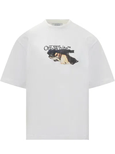 Off-white White T-shirt With Logo And Graphic Print