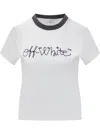 Off-white White T-shirt With Logo Embroidery In White