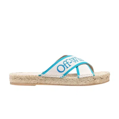 Pre-owned Off-white Wmns Bookish Criss-cross Espadrille Sliders 'nude Blue' | Women's Size 39