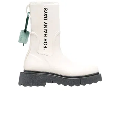 Pre-owned Off-white Wmns Sponge Rubber Rain Boot 'for Rainy Days - White' | Women's Size 38