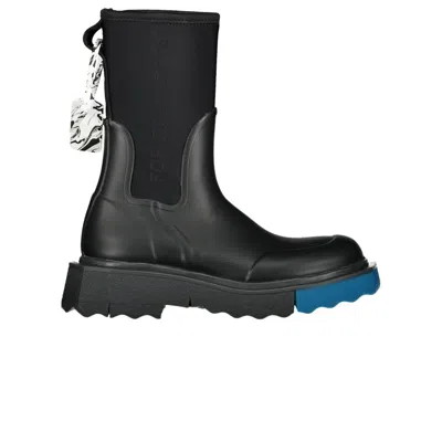 Pre-owned Off-white Wmns Zip-tie Rain Boot 'for Rainy Days - Black Blue' | Women's Size 36