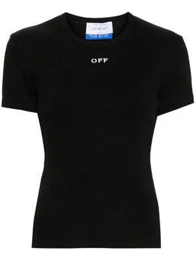 Pre-owned Off-white Off White Off White Woman Black T-shirt And Polo Owaa065c99jer005 100% Original