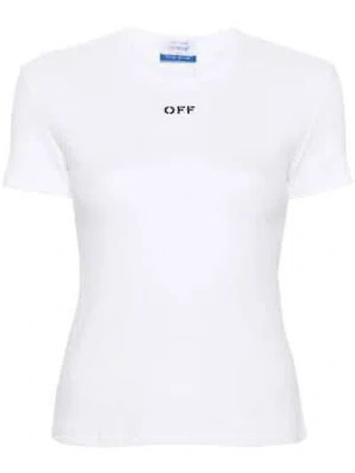 Pre-owned Off-white Off White Off White Woman White T-shirt And Polo Owaa065c99jer005 100% Original