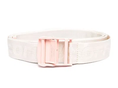 Pre-owned Off-white Off Womens 2.0 Industrial Logo Belt In White/pink