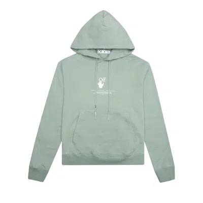 Pre-owned Off-white "offf" Hoodie 'jadeite' In Green