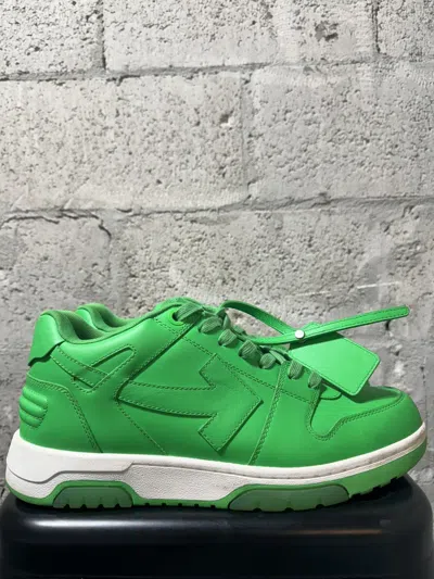 Pre-owned Off-white Office Sneakers Green Leather